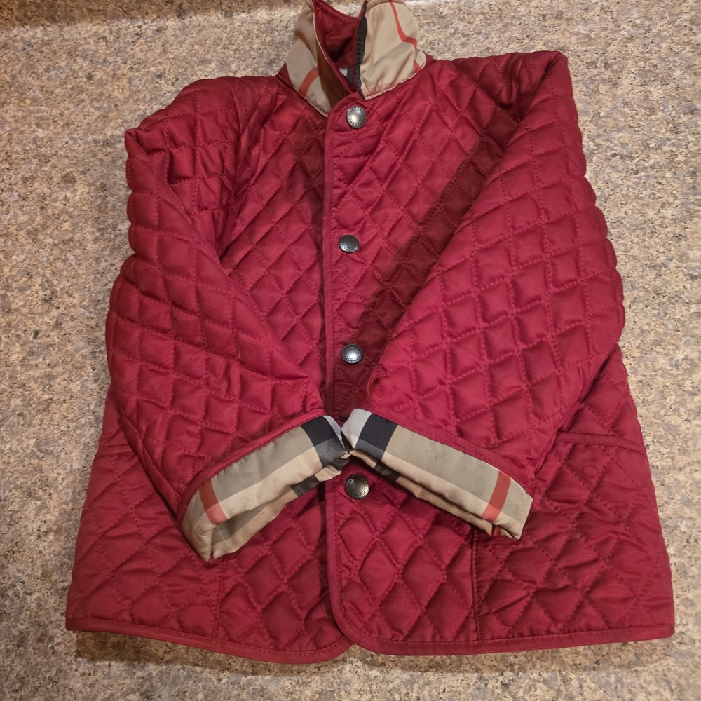 Burberry Red Jacket with Plaid Interior